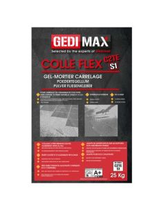 MORTIER-COLLE CARRELAGE FLEX GEDIMAX C2TE S1 BLANC 25KG