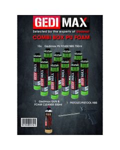 MOUSSE POLYURETHANE GEDIMAT PU FOAM COMBIBOX (1PIST+1NETTOYANT+10CART)